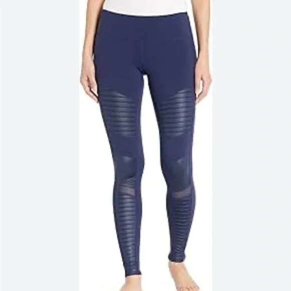 ALO YOGA MOTO Leggings blue Small - Picture 1 of 8